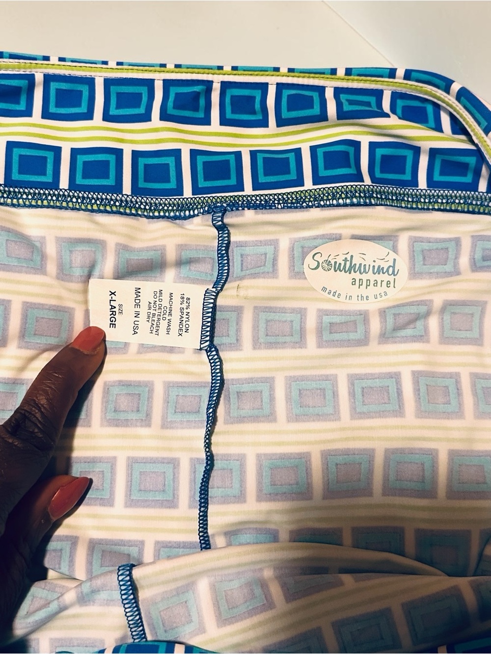 Southwind Apparel UPF 50 Golf Skort Blue Geometric Print XL NWT Made in USA - Picture 12 of 12